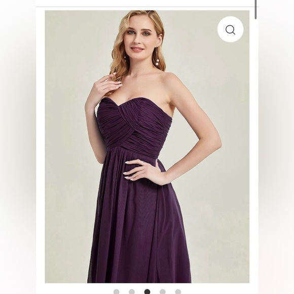 New May Queen Strapless Maxi Dress Gown Corset Top Evening Prom Purple Plum 10 - Picture 3 of 16